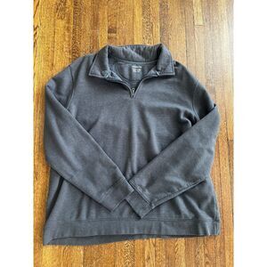 Croft & Barrow Easy Care Men's Grey Fleece Lined Pullover Quarter Zip Size 2XL